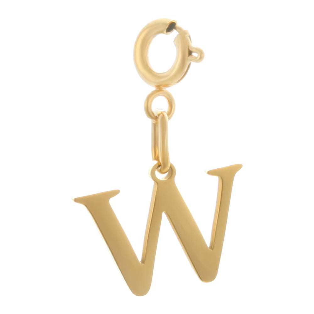 High Quality Stainless Steel Charms Spring Buckle Initial Letter Pendant DIY Name Necklace Keychain Women Fashion Jewelry Trend